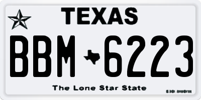 TX license plate BBM6223