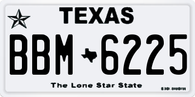 TX license plate BBM6225