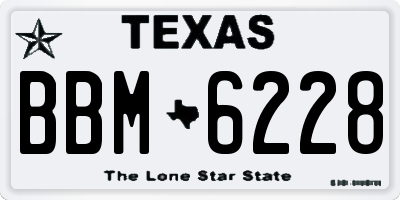 TX license plate BBM6228