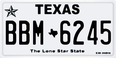TX license plate BBM6245