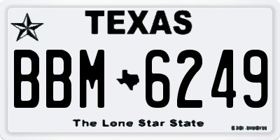 TX license plate BBM6249