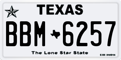 TX license plate BBM6257