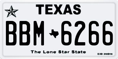 TX license plate BBM6266