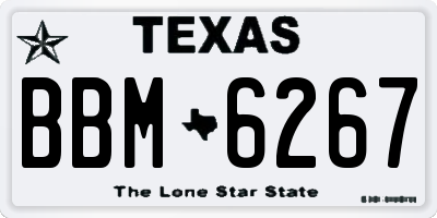 TX license plate BBM6267