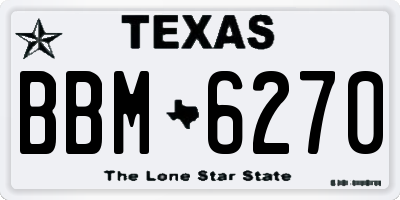 TX license plate BBM6270