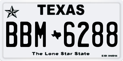 TX license plate BBM6288
