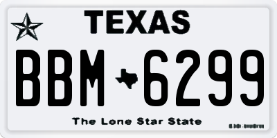 TX license plate BBM6299