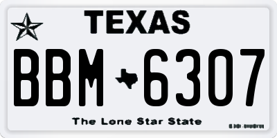 TX license plate BBM6307