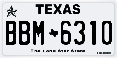 TX license plate BBM6310