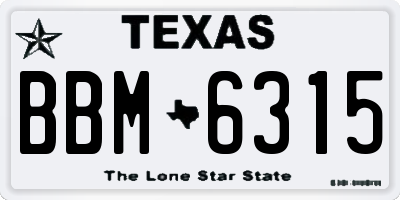 TX license plate BBM6315