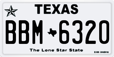 TX license plate BBM6320