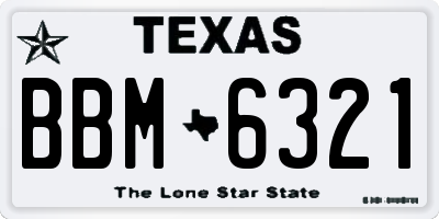 TX license plate BBM6321