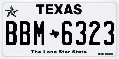TX license plate BBM6323