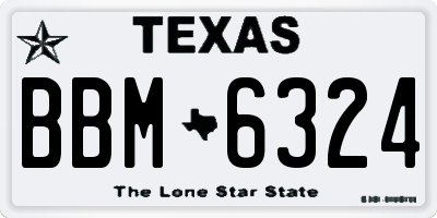 TX license plate BBM6324