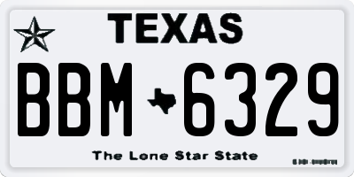 TX license plate BBM6329