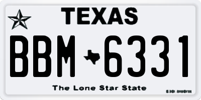 TX license plate BBM6331