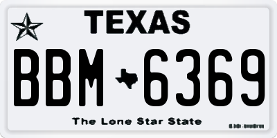 TX license plate BBM6369