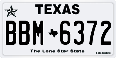 TX license plate BBM6372