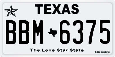 TX license plate BBM6375