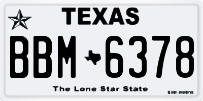 TX license plate BBM6378