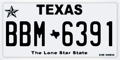 TX license plate BBM6391