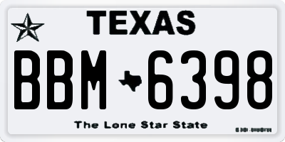TX license plate BBM6398