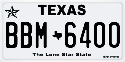 TX license plate BBM6400