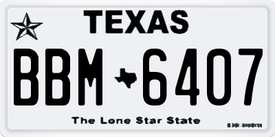 TX license plate BBM6407