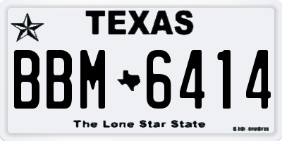 TX license plate BBM6414