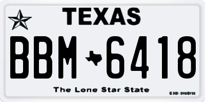 TX license plate BBM6418