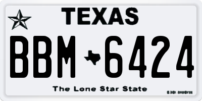 TX license plate BBM6424