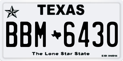 TX license plate BBM6430