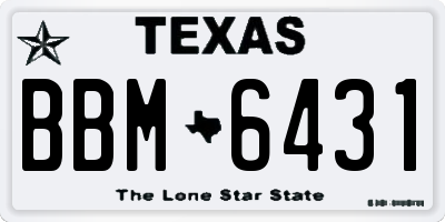 TX license plate BBM6431