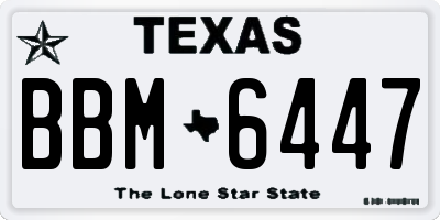 TX license plate BBM6447