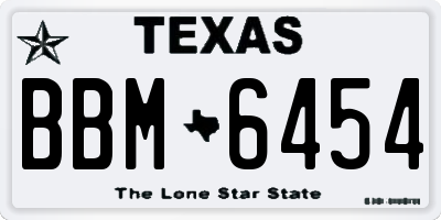 TX license plate BBM6454