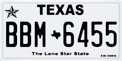 TX license plate BBM6455