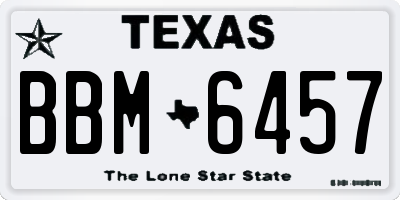 TX license plate BBM6457