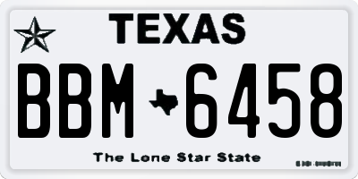 TX license plate BBM6458