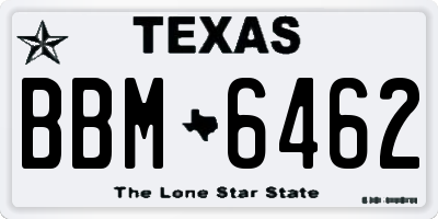 TX license plate BBM6462