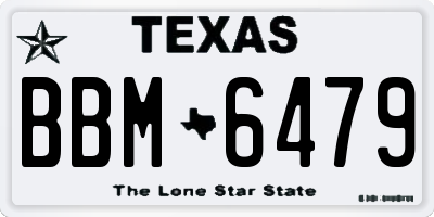 TX license plate BBM6479