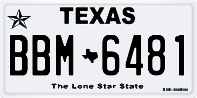 TX license plate BBM6481
