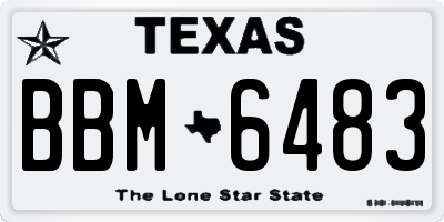 TX license plate BBM6483