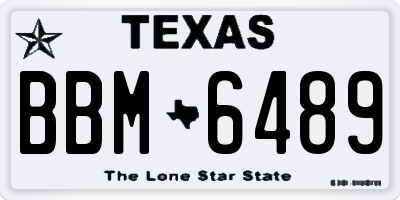 TX license plate BBM6489