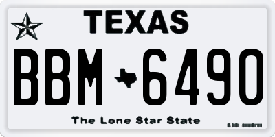 TX license plate BBM6490