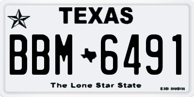 TX license plate BBM6491