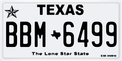 TX license plate BBM6499