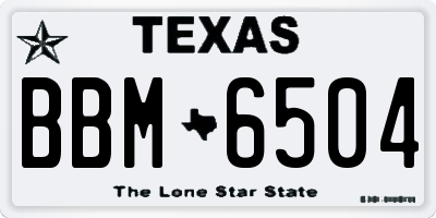TX license plate BBM6504