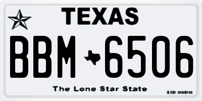 TX license plate BBM6506
