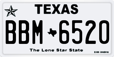 TX license plate BBM6520