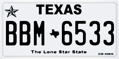 TX license plate BBM6533